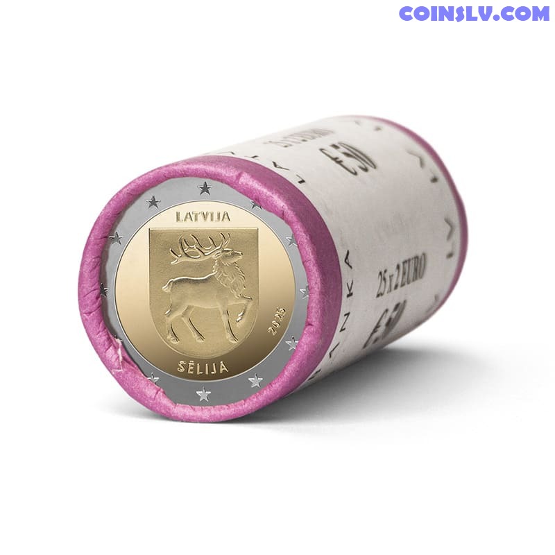 Latvia 2 Euro Roll 2025 - Sēlija (25 Coins UNC)
